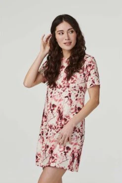 Round Neck Shift Dress -Hallmark Style D136159 CREAM 4