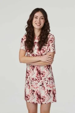 Round Neck Shift Dress -Hallmark Style D136159 CREAM 5