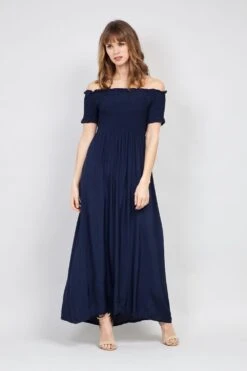 Shirred Top Maxi Dress -Hallmark Style D146515 NAVY 1