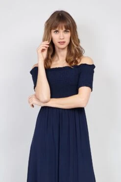 Shirred Top Maxi Dress -Hallmark Style D146515 NAVY 3