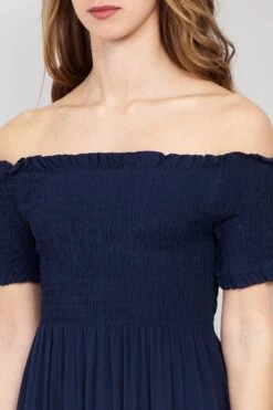 Shirred Top Maxi Dress -Hallmark Style D146515 NAVY 4