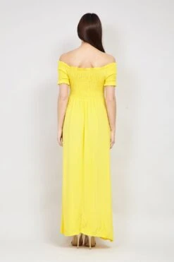 Shirred Top Maxi Dress -Hallmark Style D146515 YELLOW 2