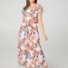 Floral Belted Maxi Dress -Hallmark Style D148704 WHITE 1