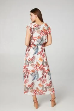 Floral Belted Maxi Dress -Hallmark Style D148704 WHITE 2
