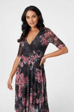 Floral Hanky Hem Wrap Dress -Hallmark Style D150806 3