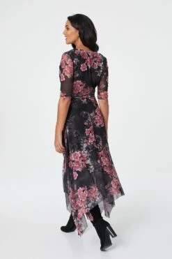 Floral Hanky Hem Wrap Dress -Hallmark Style D150806 6