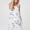 Leaf Print Layered Swing Dress -Hallmark Style D152613 BLUE 2