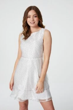 Hallmark Style 3 Polka Dot Sleeveless Skater Dress