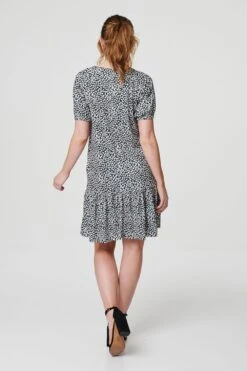 Ditsy Floral Short Tiered Dress -Hallmark Style D154901 MULTI NAVY 3