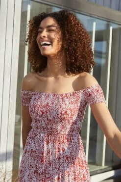 Ditsy Floral Bardot Maxi Dress -Hallmark Style D1603693