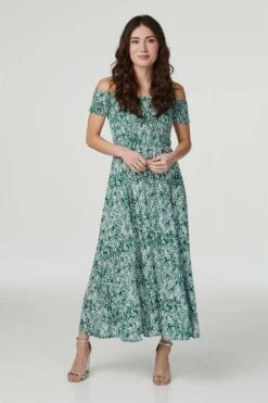 Ditsy Floral Bardot Maxi Dress