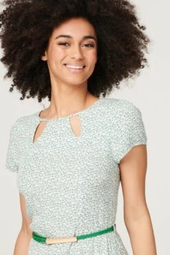 Ditsy Floral Cut Out Short Dress -Hallmark Style D162271 SAGE 4