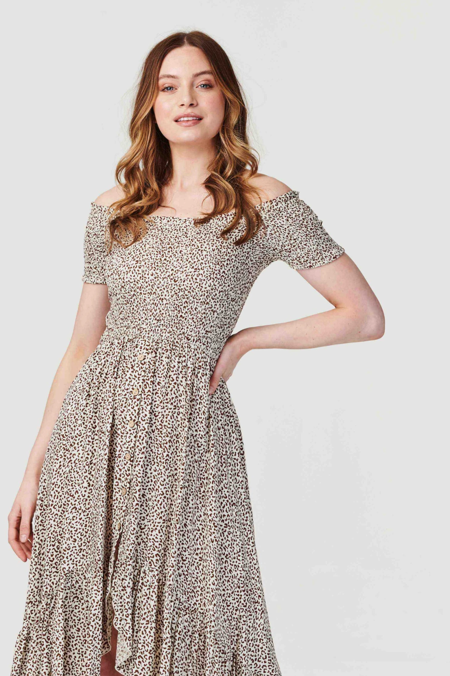 Ditsy Print Off The Shoulder Dress 5 Ditsy Print Off The Shoulder Dress - Image 3