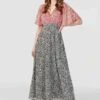 Ditsy Floral Flared Sleeve Maxi Dress -Hallmark Style D163330 MULTI RED 1