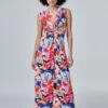 Floral Knot Front Maxi Dress
