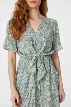 Ditsy Print Tie Front Tea Dress -Hallmark Style D163689 GREEN 6 64ff7129 8b54 496b b7e1 b3e4823cb02a
