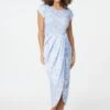 Ditsy Floral Tulip Hem Midi Dress 2 Ditsy Floral Tulip Hem Midi Dress -Hallmark Style D163918 LIGHT BLUE 1