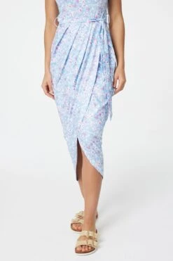 Ditsy Floral Tulip Hem Midi Dress 12 Ditsy Floral Tulip Hem Midi Dress -Hallmark Style D163918 LIGHT BLUE 3