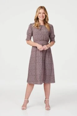 Ditsy Animal Print Tea Dress