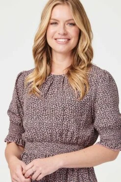 Ditsy Animal Print Tea Dress -Hallmark Style D163994 PINK 3