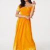 Tie Dye Cap Sleeve Maxi Dress -Hallmark Style D164026 ORANGE 1