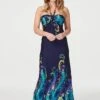 Boho Halter Neck Maxi Dress 2 Boho Halter Neck Maxi Dress -Hallmark Style D164061 TEAL 1