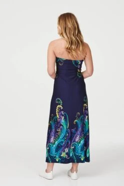 Boho Halter Neck Maxi Dress -Hallmark Style D164061 TEAL 5