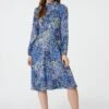 Ditsy Print High Neck Tea Dress