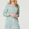Ditsy Floral Knee Length Dress -Hallmark Style D164587 BLUE 2