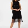Sequin Fringed Shift Dress -Hallmark Style D164659 BLACK 2