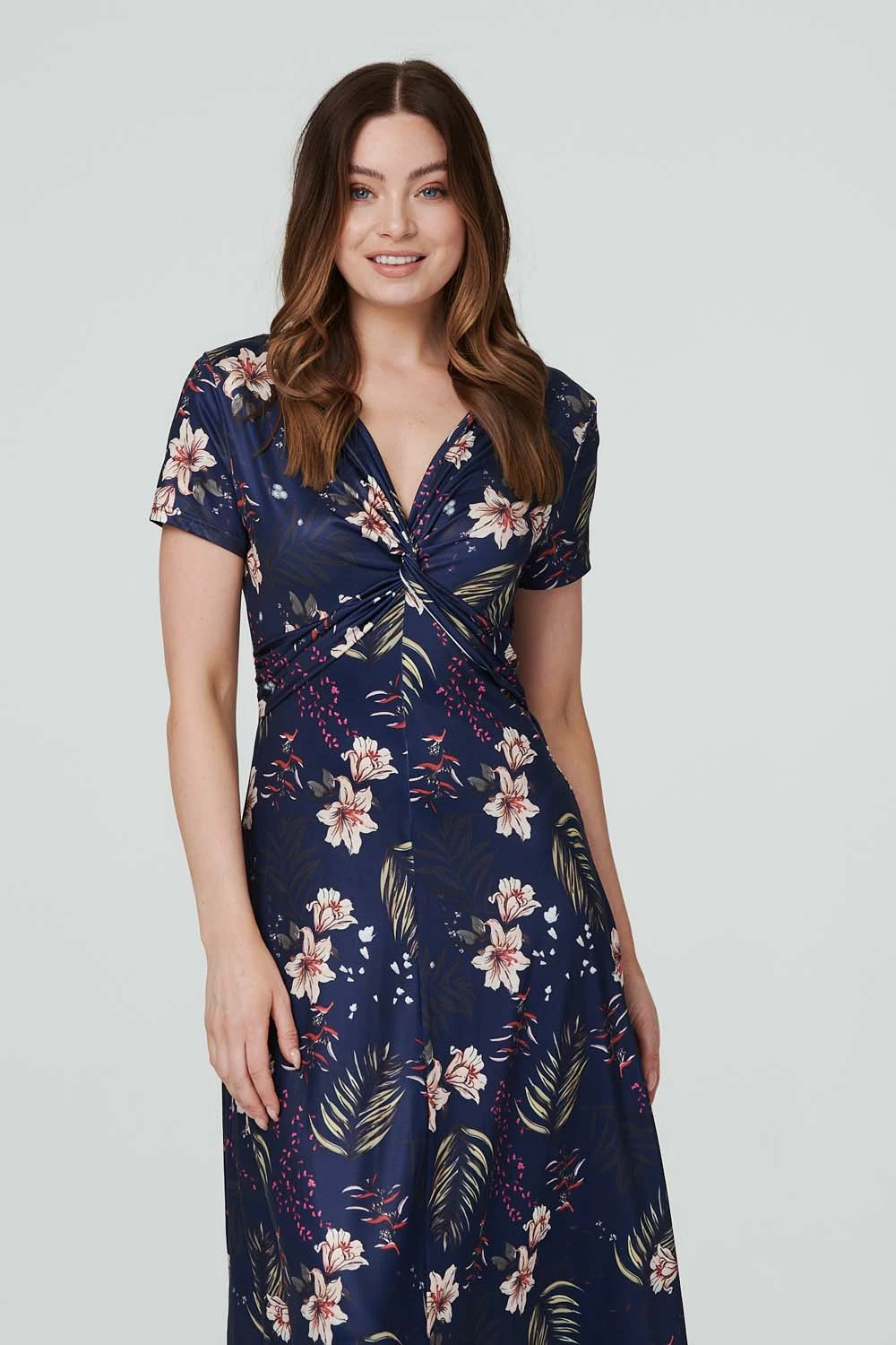 Floral Twist Front Midi Dress 4 Floral Twist Front Midi Dress - Image 2