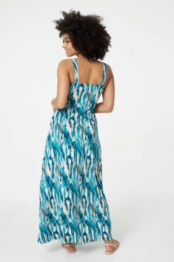 Printed Empire Waist Maxi Dress -Hallmark Style D164810 MULTIGREEN 5