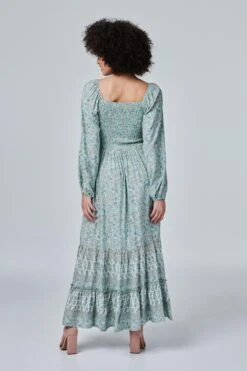 Paisley Smocked Maxi Dress -Hallmark Style D164920 SAGE 5