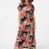 Floral Round Neck Maxi Dress 1 Floral Round Neck Maxi Dress -Hallmark Style D165014 MULTI RED 1