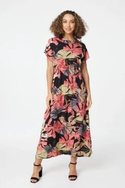 Floral Round Neck Maxi Dress