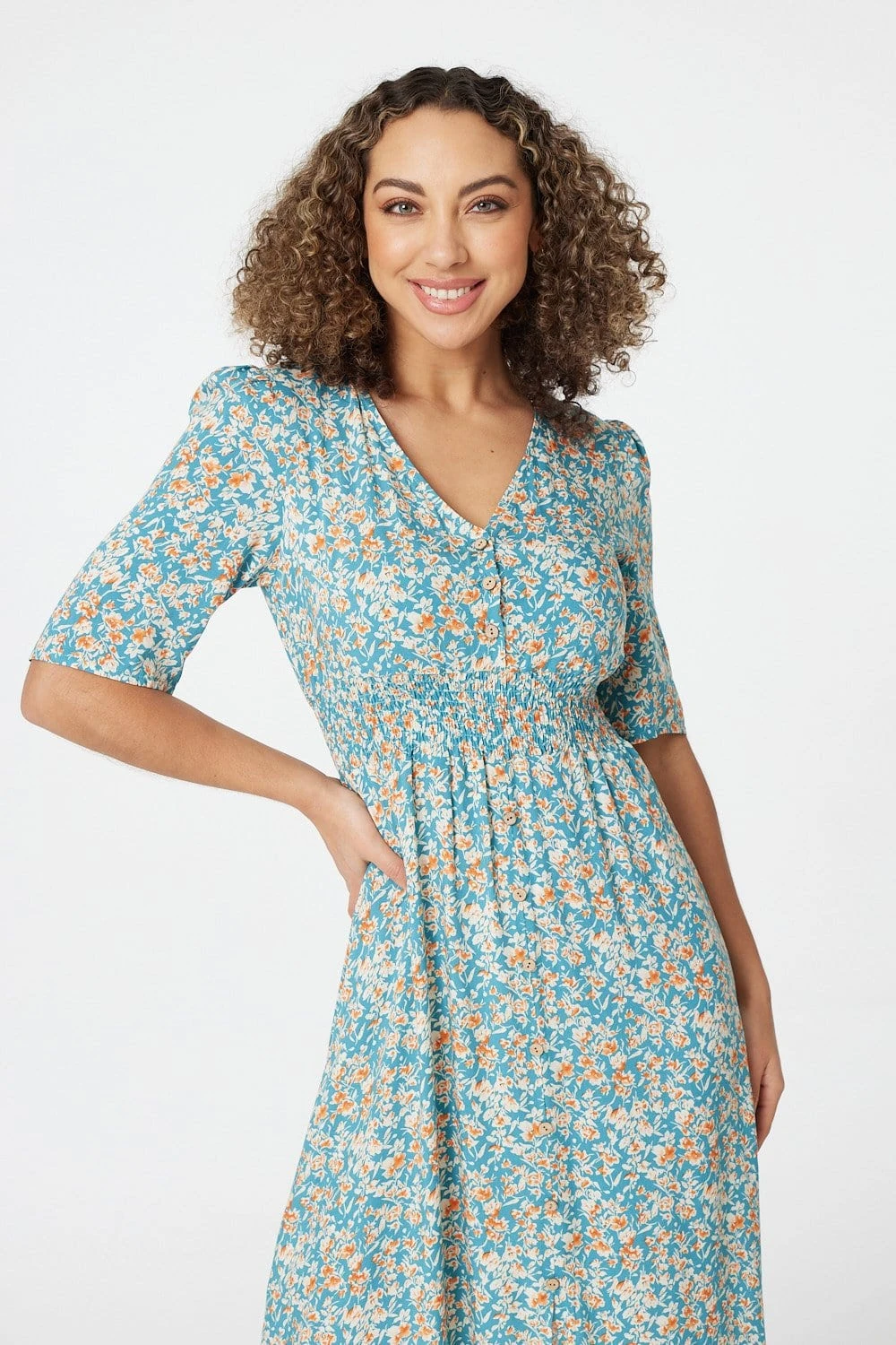 Floral 1/2 Sleeve Maxi Dress 4 Floral 1/2 Sleeve Maxi Dress - Image 2