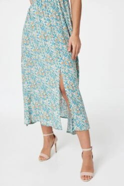 Floral 1/2 Sleeve Maxi Dress 13 Floral 1/2 Sleeve Maxi Dress -Hallmark Style D165016 TEAL 4