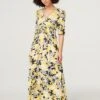 Tropical Print V-Neck Maxi Dress -Hallmark Style D165017 NAVY 2