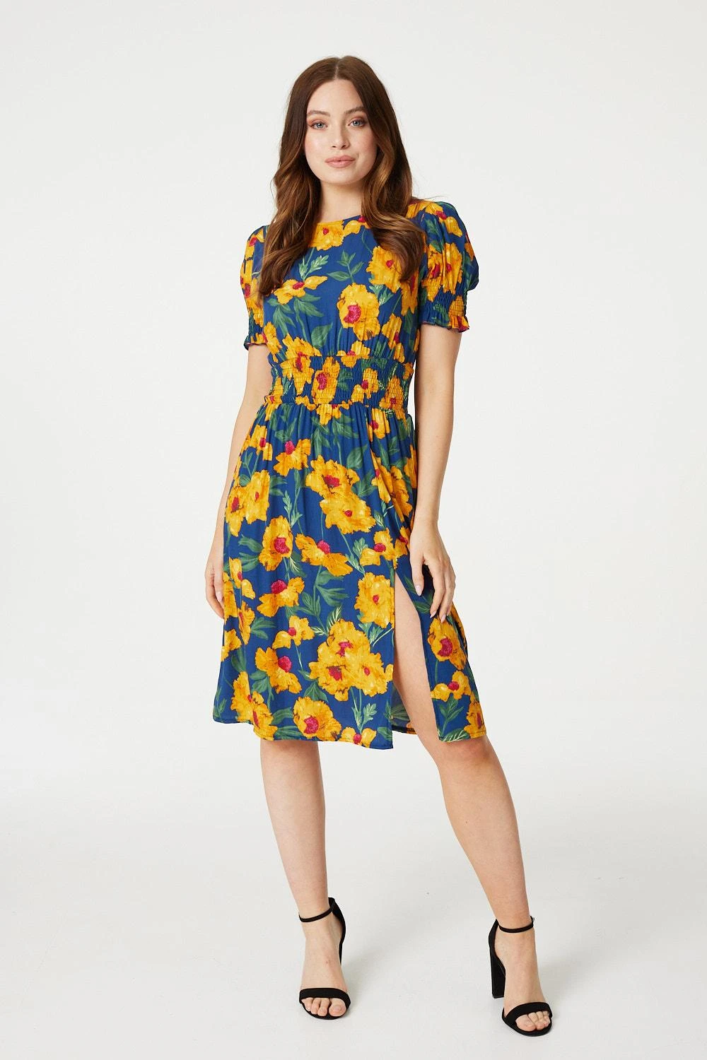 Floral Split Front Midi Tea Dress 4 Floral Split Front Midi Tea Dress - Image 2
