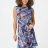 Tropical Print Skater Dress -Hallmark Style D165092 NAVY 3