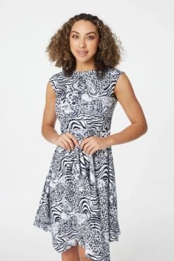 Animal Print Hanky Hem Dress