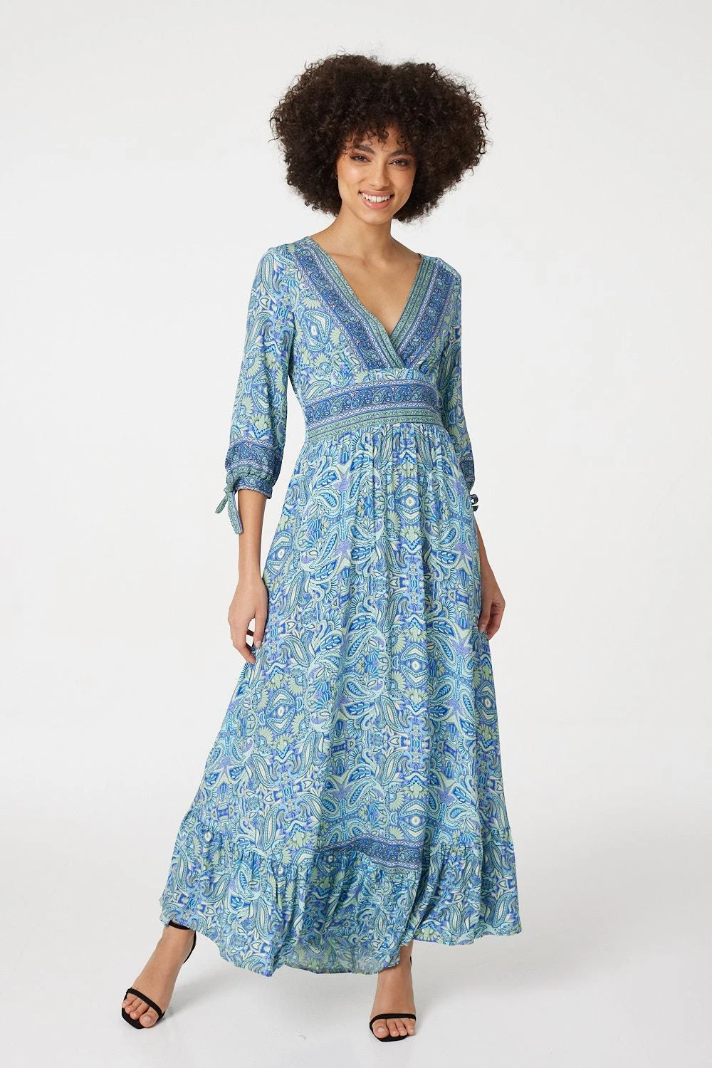 Paisley Tie Sleeve Maxi Dress 3 Paisley Tie Sleeve Maxi Dress