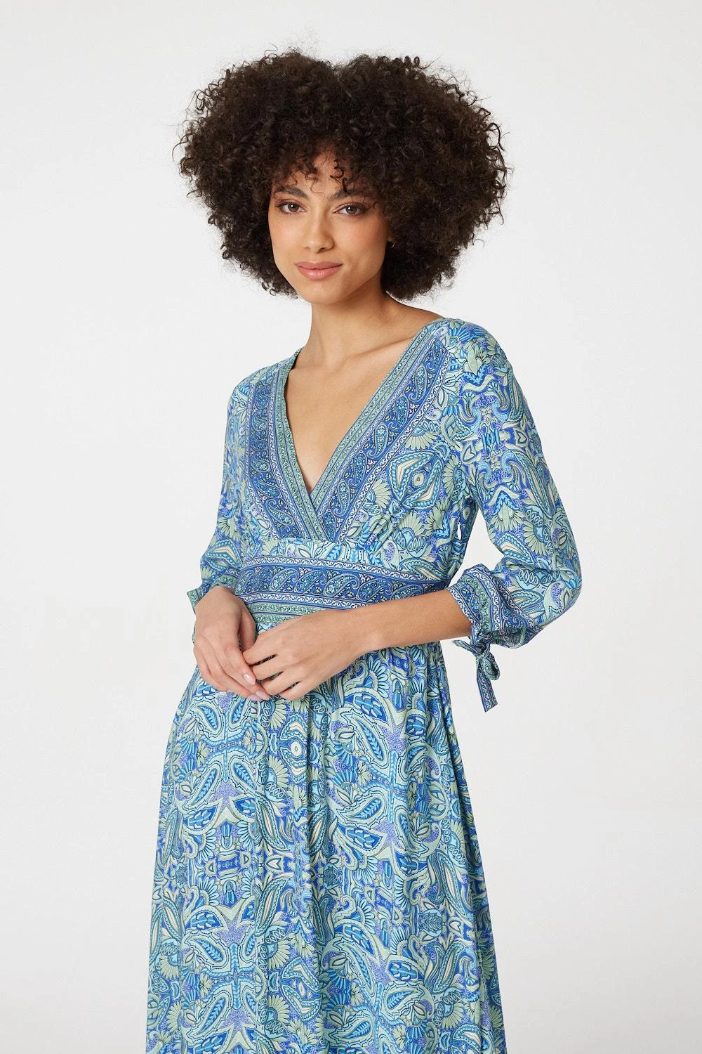 Paisley Tie Sleeve Maxi Dress 4 Paisley Tie Sleeve Maxi Dress - Image 2