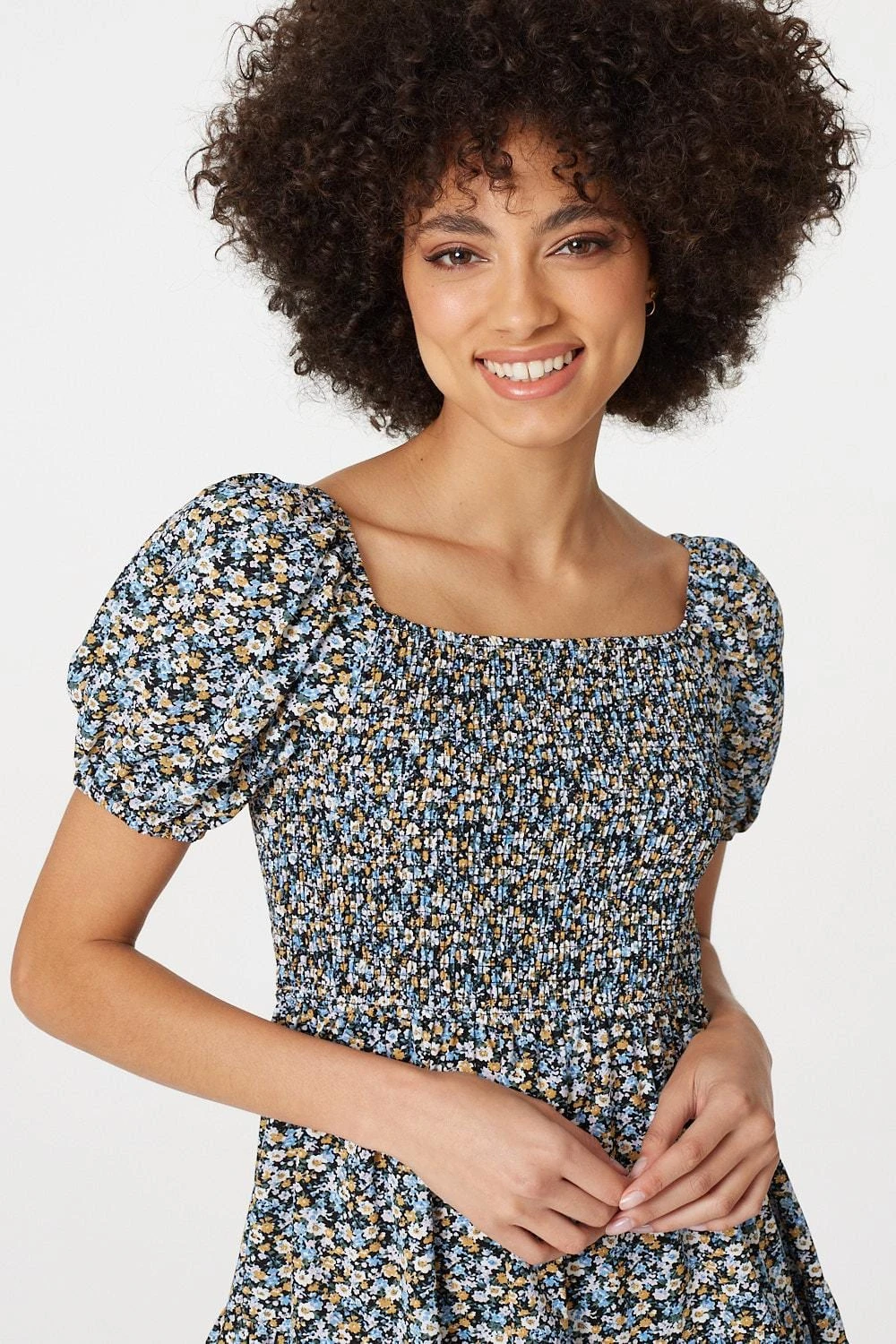 Ditsy Floral Short Smock Dress 6 Ditsy Floral Short Smock Dress - Image 4