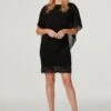 Lace Semi Sheer Poncho Dress 1 Lace Semi Sheer Poncho Dress -Hallmark Style D165211 BLACK 1
