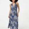 Mosaic Print Halter Neck Maxi Dress -Hallmark Style D165388 MULTINAVY 1