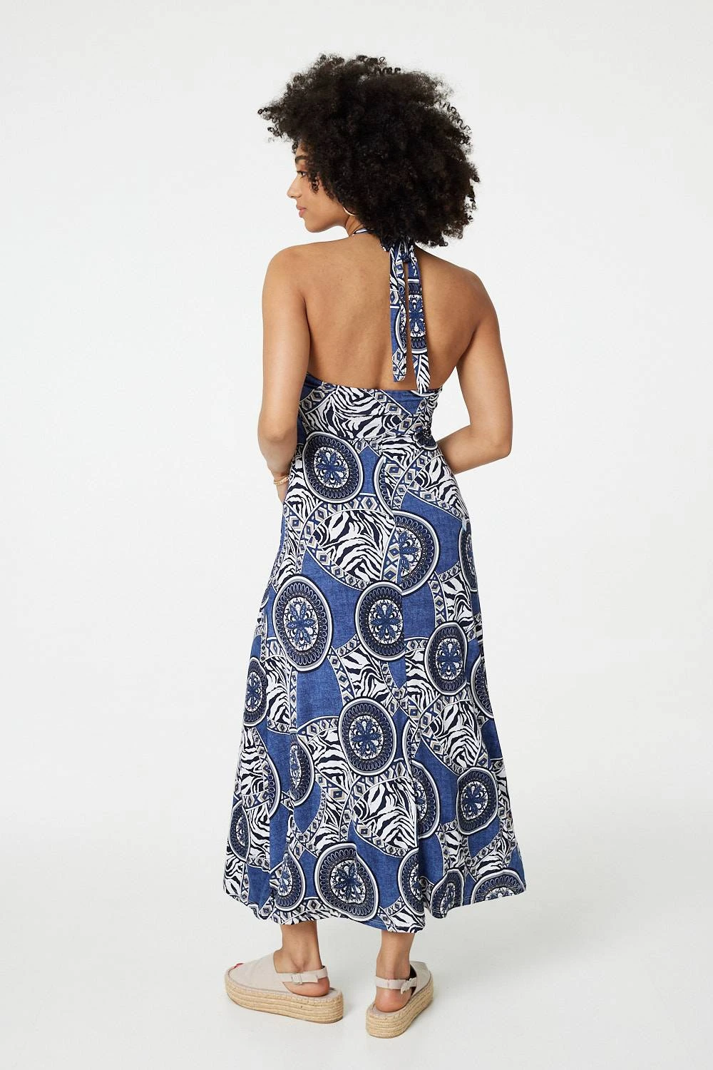 Mosaic Print Halter Neck Maxi Dress 5 Mosaic Print Halter Neck Maxi Dress - Image 3