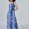Tie Dye Cut Out Maxi Dress -Hallmark Style D165489 BLUE 1