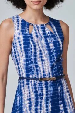 Tie Dye Cut Out Maxi Dress -Hallmark Style D165489 BLUE 3