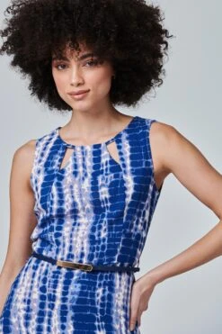 Tie Dye Cut Out Maxi Dress -Hallmark Style D165489 BLUE 4